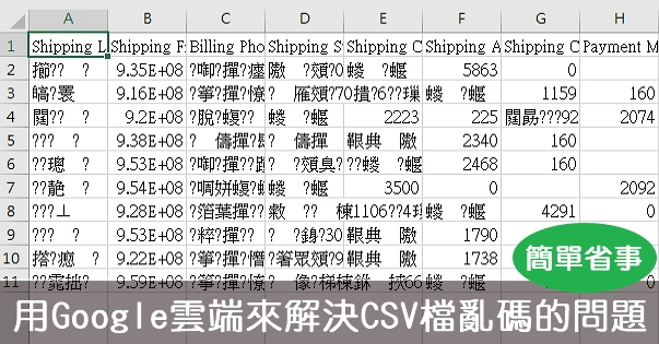 【教學】用Google雲端硬碟來解決CSV檔亂碼的問題